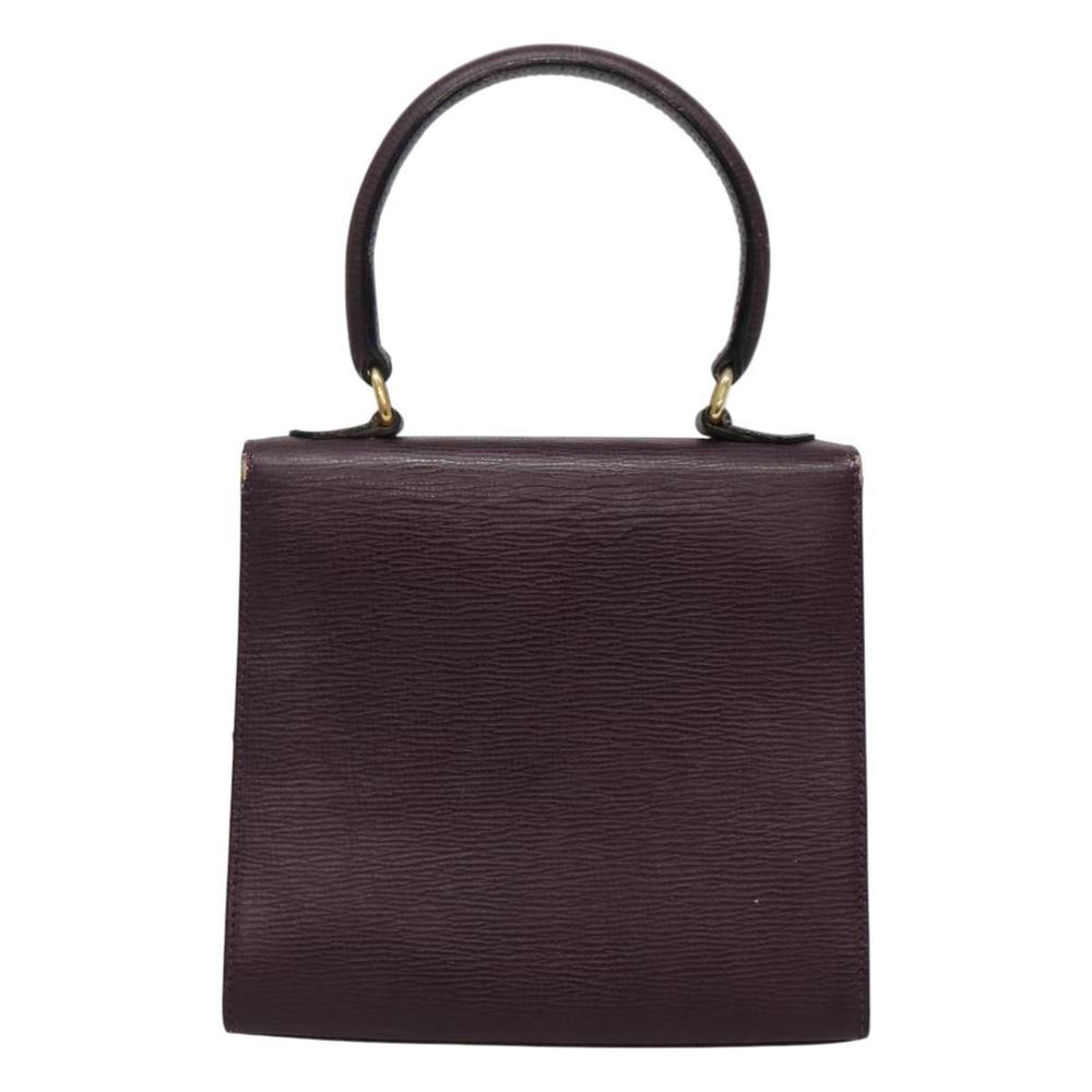 CELINE Hand Bag Leather Purple Auth 114282 - Picture 2 of 16